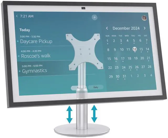 Main image of Letlar Adjustable Stand for Show 21, Show 15 (1st, 2nd Gen) - Rotatable, Tiltable, Height Adjustable - Silver Aluminum Tabletop Gimbal Stand