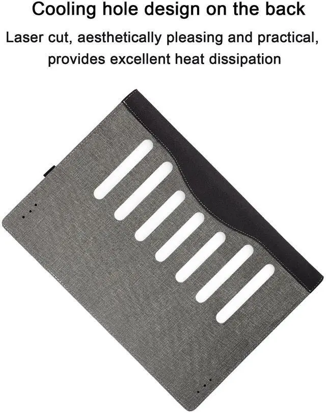 Alt view image 2 of 5 - Laptop Cover Case for 16 inch Lenovo Yoga 7 2-in-1 16AHP9 /16IML9 G8 G7& Yoga Slim 7 Pro 16ACH6 16ARH7 16IAH7,PU Leather Protective Shell Detachable Bag Accessory (Light Grey)