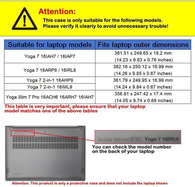 Alt view image 3 of 5 - Laptop Cover Case for 16 inch Lenovo Yoga 7 2-in-1 16AHP9 /16IML9 G8 G7& Yoga Slim 7 Pro 16ACH6 16ARH7 16IAH7,PU Leather Protective Shell Detachable Bag Accessory (Light Grey)