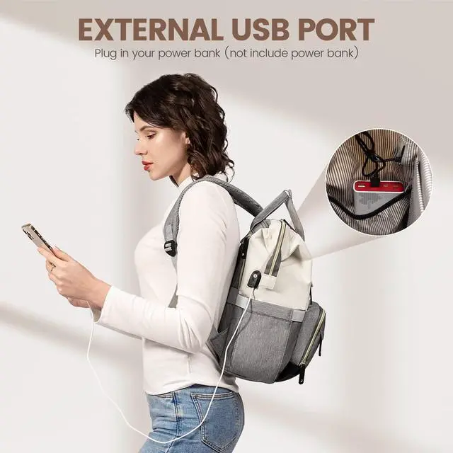 Alt view image 5 of 5 - LOVEVOOK Laptop Backpack for Women, 15.6 Inch Work Business Backpacks Purse with USB Port, Large Capacity Nurse Bag College Bookbag for School, Waterproof Casual Daypack for Travel
