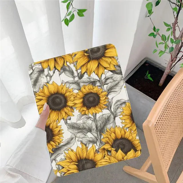 Alt view image 2 of 5 - Cute Sunflower for iPad Pro 12.9 Inch Case 5th/6th Generation 2022/2021/2020 with Pencil Holder, Foldable Leather Cover Case, Support Auto Sleep Wake