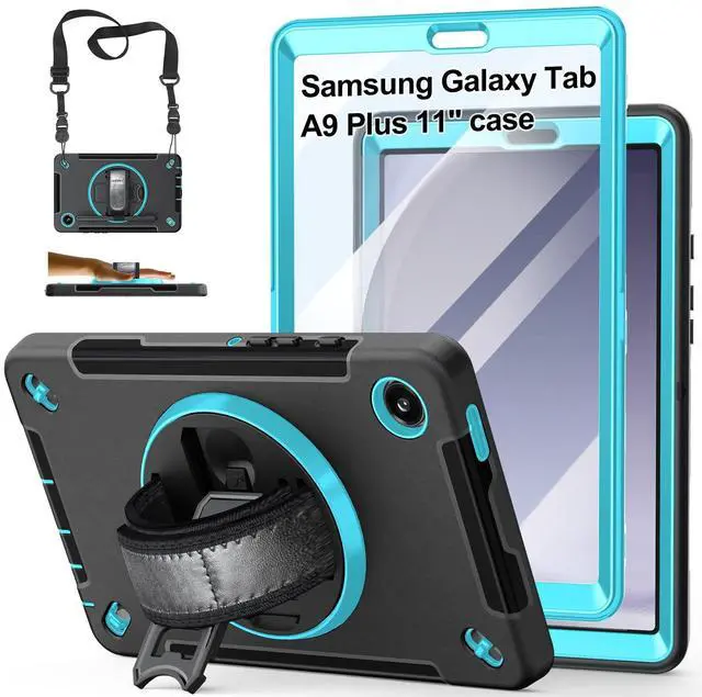 Main image of Case for Galaxy Tab A9 Plus 5G 2023: Heavy Duty TPU Cover for Samsung Tablet A9+ 11 Inch with Stand - Handle - Shoulder Strap -S-Pen Holder- Mint Green