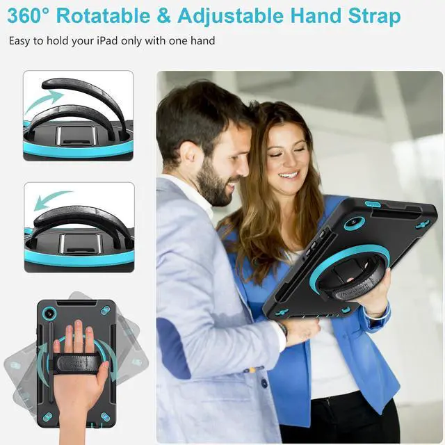Alt view image 5 of 5 - Case for Galaxy Tab A9 Plus 5G 2023: Heavy Duty TPU Cover for Samsung Tablet A9+ 11 Inch with Stand - Handle - Shoulder Strap -S-Pen Holder- Mint Green