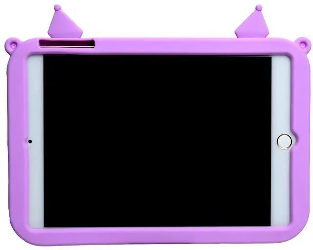 Alt view image 3 of 5 - Cartoon Case for iPad Air 1/2 iPad 9.7 2017/2018,MONEHOYSY Cute Soft Silicone Kickstand [Drop Proof,Shock Proof,Anti Slip] Back Stand Cover Case for Kids Children Teens Girls Boys (Kurom-1)