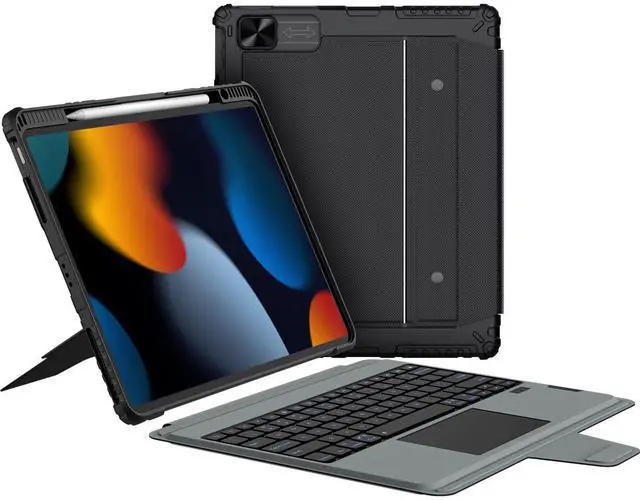 Main image of Nillkin for iPad 9th Generation Case with Keyboard 10.2 Inch - Slide Camera Cover - Detachable Keyboard Case with Pencil Holder & Trackpad for iPad 8th Gen/7th Gen
