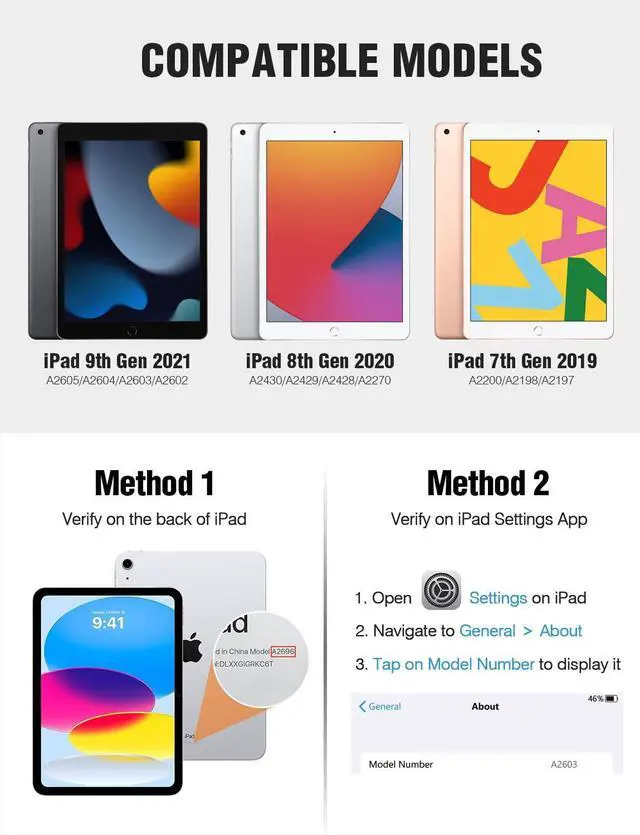 Alt view image 2 of 5 - Nillkin for iPad 9th Generation Case with Keyboard 10.2 Inch - Slide Camera Cover - Detachable Backlit Keyboard Case with Pencil Holder & Trackpad for iPad 8th Gen/7th Gen