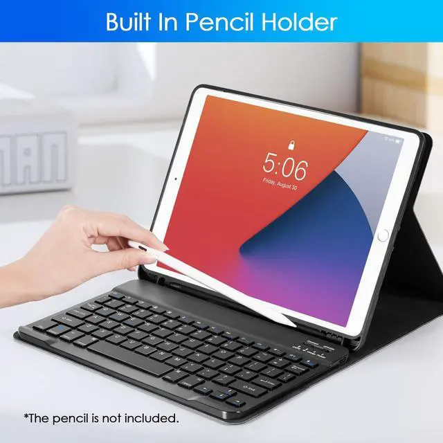 Alt view image 5 of 5 - Nsyee Keyboard Case for iPad 9th 8th 7th Generation 10.2 Inch, Detachable Bluetooth Keyboard Case with Pencil Holder, Tablet Protective Cases for iPad 9th/8th/7th & iPad Air 3rd 10.5"/iPad Pro 10.5"