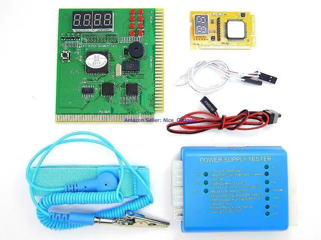 Main image of Lingvetron PC Computer PSU and Motherboard Tester Tool PCI & ISA SDRAM Post Test Card Diagnostic Analyzer Starter Kit 4 Digital / 8 LED/Bios Speaker/Mobo Power Switch All in One Carrying Case