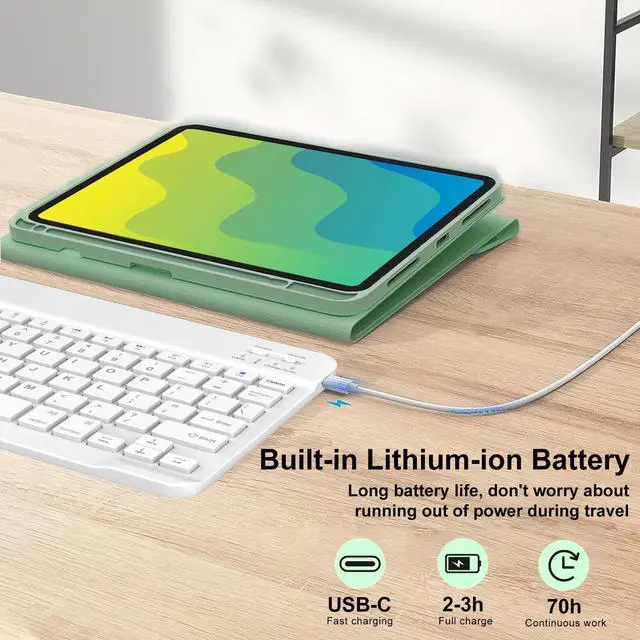 Alt view image 3 of 5 - Keyboard Case for iPad 9th/8th/7th Generation 10.2 Inch, Magnetic Detachable Wireless Keyboard-Support 3 System, Folio Full Protection Case with Pencil Holder for iPad Pro 10.5"/iPad Air 3rd Gen