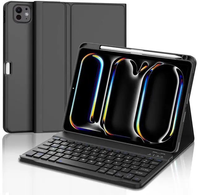 Main image of OYOSUOGG iPad Pro 11 inch M4 Case with Keyboard 2024, Magnetic Detachable Wireless Keyboard Case for iPad Pro 11 5th Gen, Smart Folio Cover with Pencil Holder Support Pencil Charging, Auto Sleep/Wake