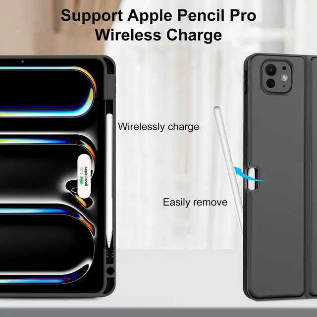 Alt view image 2 of 5 - OYOSUOGG iPad Pro 11 inch M4 Case with Keyboard 2024, Magnetic Detachable Wireless Keyboard Case for iPad Pro 11 5th Gen, Smart Folio Cover with Pencil Holder Support Pencil Charging, Auto Sleep/Wake
