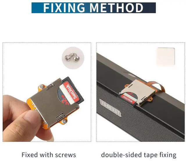 Alt view image 3 of 5 - 11.8 in/30 cm Micro SD Card to SD Card Extension Cable 3D Printer Adapter Cable Micro SD Card Holder Conversion Cable Male to Female Extension Cable Adapter