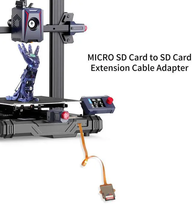 Alt view image 4 of 5 - 11.8 in/30 cm Micro SD Card to SD Card Extension Cable 3D Printer Adapter Cable Micro SD Card Holder Conversion Cable Male to Female Extension Cable Adapter