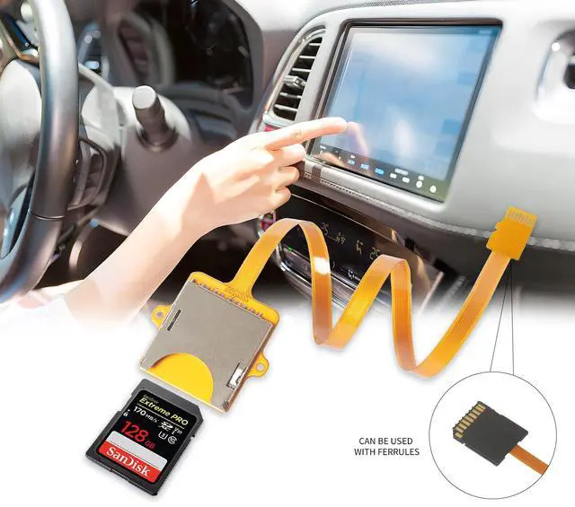 Alt view image 5 of 5 - 11.8 in/30 cm Micro SD Card to SD Card Extension Cable 3D Printer Adapter Cable Micro SD Card Holder Conversion Cable Male to Female Extension Cable Adapter
