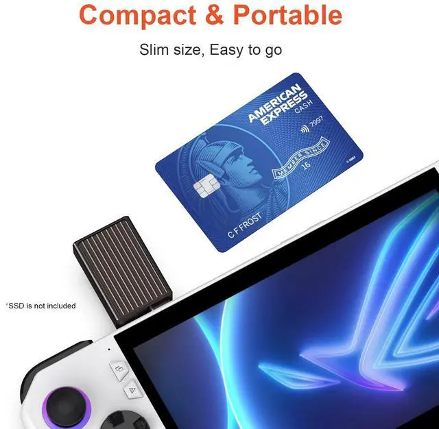 Alt view image 4 of 5 - Qwiizlab M.2 NVMe SSD Enclosure with Metal Heat Sink, 10Gbps USB-C 3.2 UASP, Supports 2230 Form Factor PCIe M Key up to 2TB, SSD Not Included, Orange