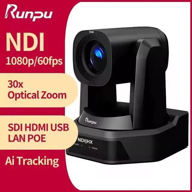 Alt view image 2 of 5 - Runpu Studio PTZ Camera - 30X Optical Zoom, HD1080P 60fps, AI Auto Tracking, HDMI LAN USB, Events Sports Podcast Camera, Live Streaming - RP-HD66A-30N