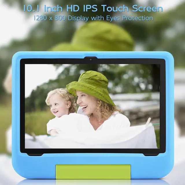 Alt view image 3 of 5 - Ruufuuxy Kids Tablet 10 Inch - Android 14 Tablet for Kids, Octa-Core, 4GB RAM 64GB ROM Expandable, IPS HD 1280x800, WiFi 6, 5000mah Battery, GMS, 2.0MP + 5.0 MP, Parental Control (Blue EVA Case)
