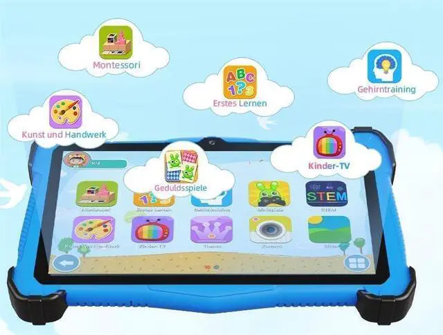 Alt view image 2 of 5 - Semeakoko Kids Tablet,7 Inch Android 14 Tablet, for Kids,Octa-Core,10GB RAM+64GB, WiFi6,Bluetooth 5.0,Parental Controls,Shockproof Case,iWawa Play,Google Kids Space,Gift for Kids-Blue