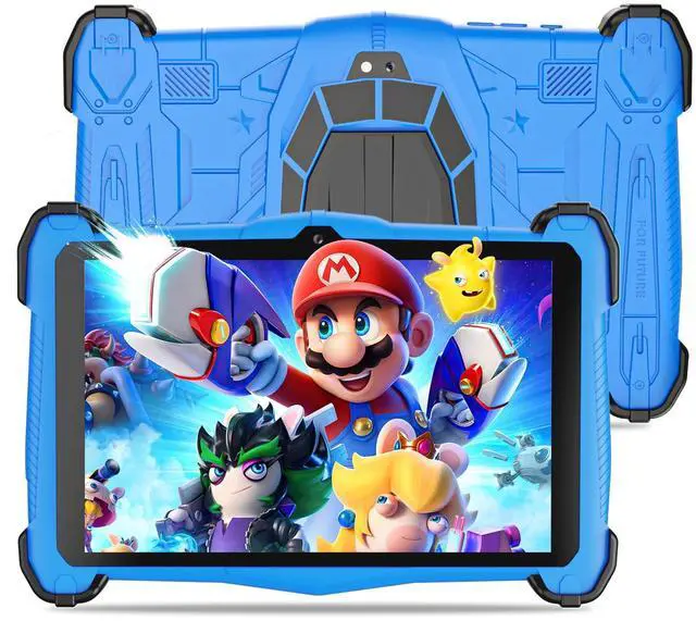 Main image of Semeakoko Kids Tablet,7 Inch Android 14 Tablet, for Kids,Octa-Core,10GB RAM+64GB, WiFi6,Bluetooth 5.0,Parental Controls,Shockproof Case,iWawa Play,Google Kids Space,Gift for Kids-Blue