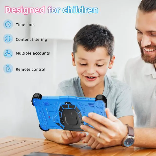 Alt view image 4 of 5 - Semeakoko Kids Tablet,7 Inch Android 14 Tablet, for Kids,Octa-Core,10GB RAM+64GB, WiFi6,Bluetooth 5.0,Parental Controls,Shockproof Case,iWawa Play,Google Kids Space,Gift for Kids-Blue