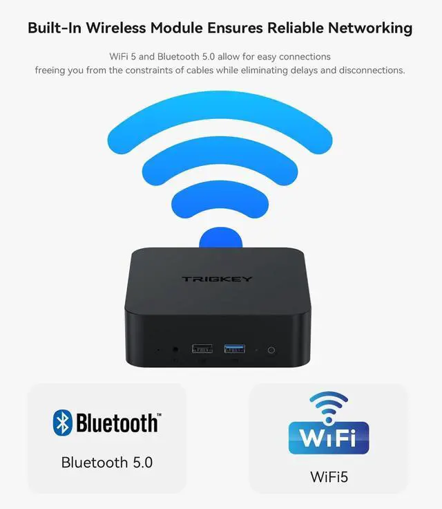 Alt view image 4 of 5 - TRIGKEY Mini PC, Intel Alder Lake N100 (4C/4T, Up to 3.4Hz) 16G DDR4 500G SSD Mini Computers, Intel N100 Mini PC Support Dual Display 2*HDMI/Dual LAN 1000MB/S/WiFi-5/BT5.0, Small PC for Office/Home