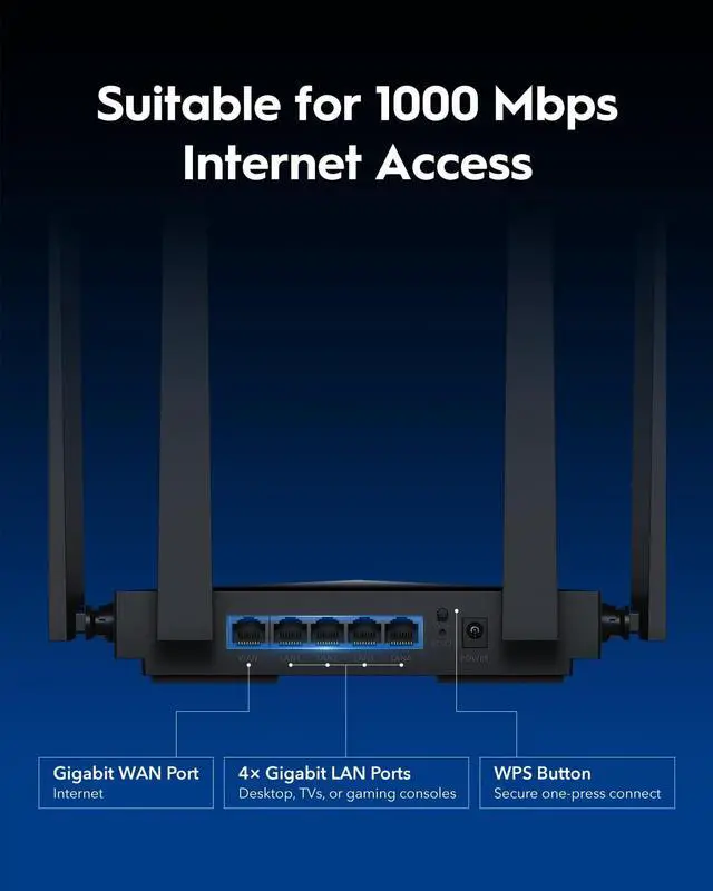 Alt view image 3 of 5 - Cudy BE3600 WiFi 7 Gigabit 4 Stream Dual Band Router WR3600 MU-MIMO High Gain Antennas VPN Clients & Server, Cloud Control, Cudy APP