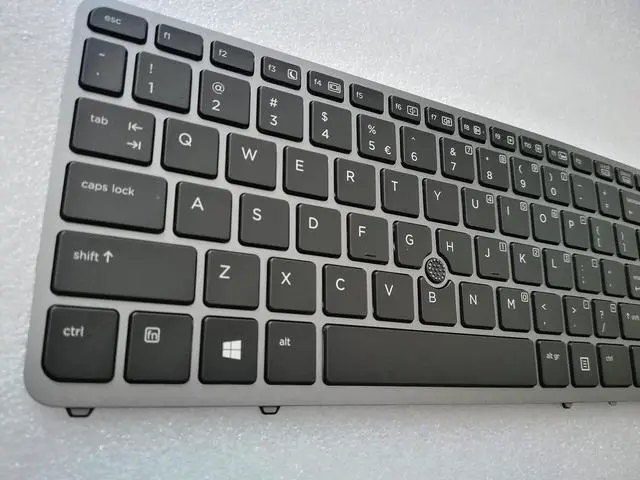 Alt view image 3 of 5 - SOUTHERNINTL Repalcement for HP EliteBook 745 840 850 G1 G2 US Keyboard with Silver Frame & Mouse Point with Backlight 776475-001 762758-001 776475-B31
