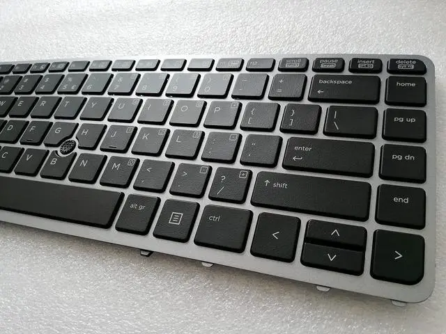 Alt view image 4 of 5 - SOUTHERNINTL Repalcement for HP EliteBook 745 840 850 G1 G2 US Keyboard with Silver Frame & Mouse Point with Backlight 776475-001 762758-001 776475-B31