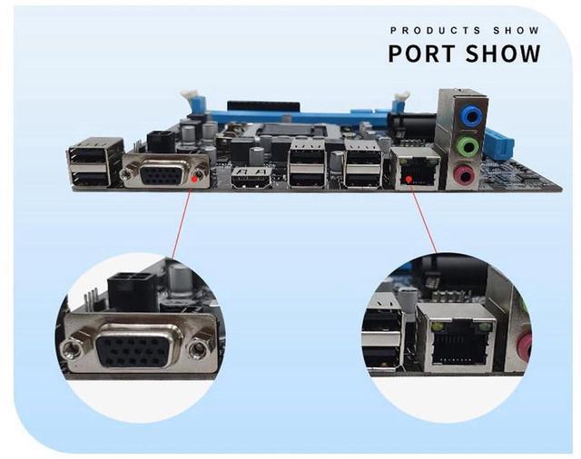 Alt view image 3 of 5 - LGA 1155 CPU Socket Desktop Motherboard, H61 ATX 2 x 8GB DDR3 Computer Mining Mainboard, NVME M.2 VGA HD Multimedia Interface 6 USB2.0 3 SATA2.0 ITX Motherboard