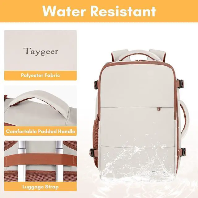 Alt view image 5 of 5 - Taygeer Backpack for Women, 35l Travel Laptop Backpack Carry On Luggage, Airline Approved Personal Item Bag,Large Wheeled Backpack Carry on Luggage, Overnight Work Suitcase Bag Roller Backpack