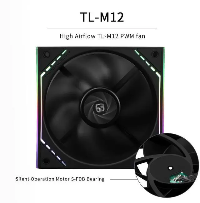 Alt view image 2 of 5 - Thermalrlght Frozen Infinity 360 Black CPU Aio Cooler,TL-M12*3 PWM Fans,Computer CPU Water Cooler,ARGB Infinity Mirror,360 CPU Liquid Cooling:LGA1851/1700/1150/1151/1200/2011,PC Water Cooling