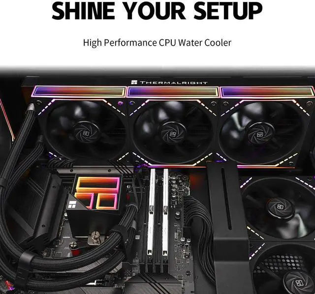 Alt view image 5 of 5 - Thermalrlght Frozen Infinity 360 Black CPU Aio Cooler,TL-M12*3 PWM Fans,Computer CPU Water Cooler,ARGB Infinity Mirror,360 CPU Liquid Cooling:LGA1851/1700/1150/1151/1200/2011,PC Water Cooling