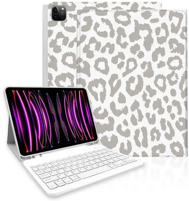 Main image of TopPerfekt for iPad Pro 11" 4th/3rd/2nd/1st Gen (2022/2021/2020/2018) Keyboard Case, Magnetically Absorbent, Auto Sleep/Wake, Support 2nd Gen Pencil Wireless Charge, with Pencil Holder - Grey Leopard