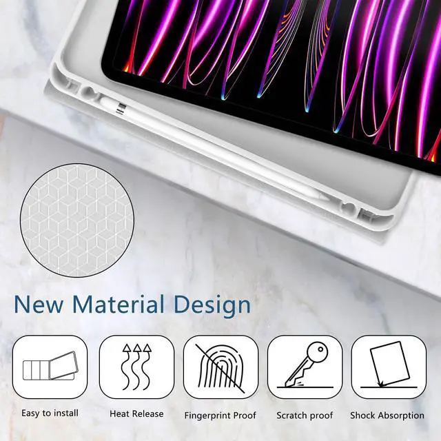 Alt view image 4 of 5 - TopPerfekt for iPad Pro 11" 4th/3rd/2nd/1st Gen (2022/2021/2020/2018) Keyboard Case, Magnetically Absorbent, Auto Sleep/Wake, Support 2nd Gen Pencil Wireless Charge, with Pencil Holder - Grey Leopard