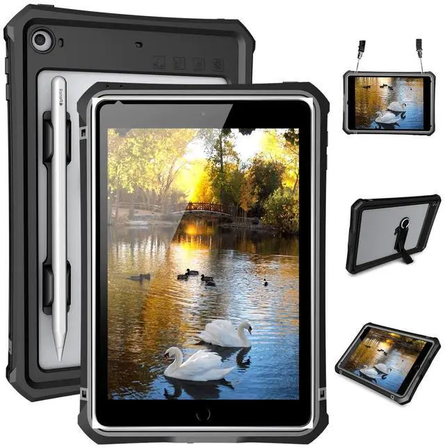 Main image of iPad mini 5 Case - Waterproof iPad mini 5/iPad mini 4 Full Body Bumper Case with Built in Screen Protector Drop Proof Anti Scratch Anti Shock Red Case Cover for iPad mini 5th/4th Generation 7.9"