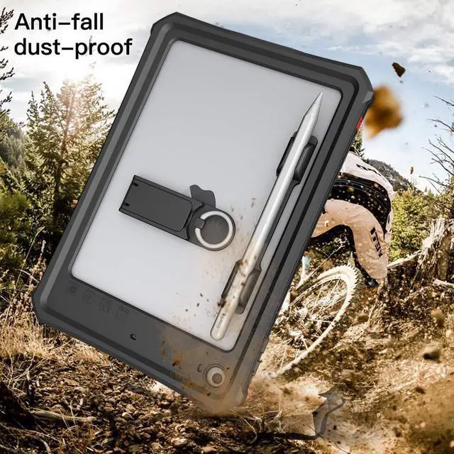 Alt view image 4 of 5 - iPad mini 5 Case - Waterproof iPad mini 5/iPad mini 4 Full Body Bumper Case with Built in Screen Protector Drop Proof Anti Scratch Anti Shock Red Case Cover for iPad mini 5th/4th Generation 7.9"