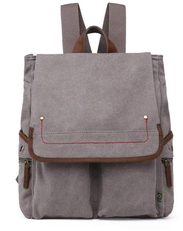 Main image of TSD Brand Canvas Backpack Lightweight Travel Daypack Lightweight Carry On Laptop Backpack Hiking Backpack(Gray)