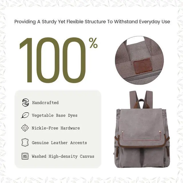 Alt view image 2 of 5 - TSD Brand Canvas Backpack Lightweight Travel Daypack Lightweight Carry On Laptop Backpack Hiking Backpack(Gray)