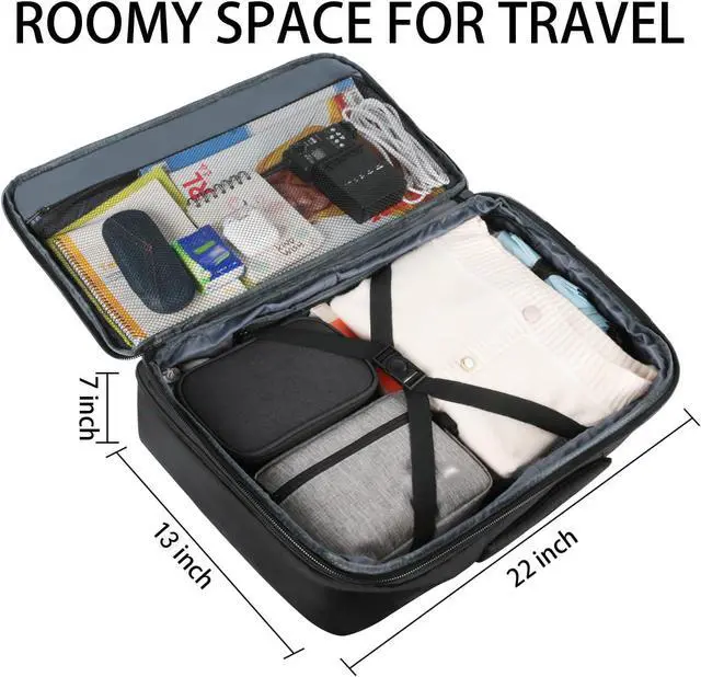 Alt view image 2 of 5 - Vancropak Carry On Backpack, 50L Expandable Extra Large Travel Backpack, Flight Approved Water Resistant Luggage Suitcase Daypack, Lightweight Business Overnight Weekender Bag for Men & Women, Black