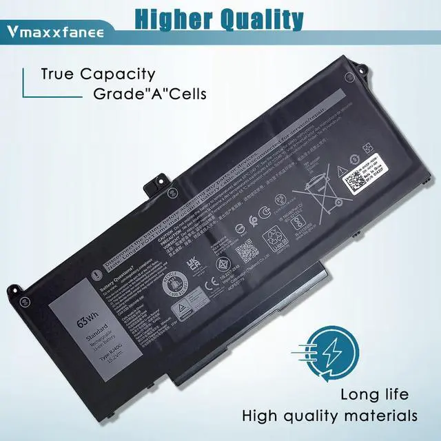 Alt view image 3 of 5 - Vmaxxfanee RJ40G 63Wh Battery Replacement for Dell Latitude 14 5420 Latitude 15 5520 Precision 15 3560 Series Laptop 01K2CF 075X16 WY9DX P104F P104F001 P137G P137G001 0M3KCN 0WK3F1 L73965-271