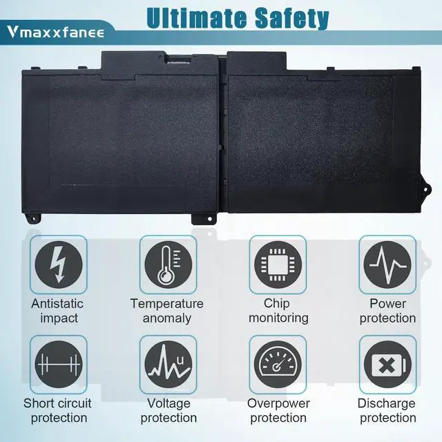 Alt view image 4 of 5 - Vmaxxfanee RJ40G 63Wh Battery Replacement for Dell Latitude 14 5420 Latitude 15 5520 Precision 15 3560 Series Laptop 01K2CF 075X16 WY9DX P104F P104F001 P137G P137G001 0M3KCN 0WK3F1 L73965-271