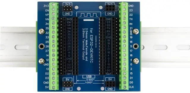 Alt view image 5 of 5 - whiteeeen for ESP32 Breakout Board with Din Rail Mount 3.81mm / 0.15" Terminal GPIO Expansion Board 3 Types Outputs for ESP32 Module ESP-WROOM-32 ESP32-DevKitC Block PCB