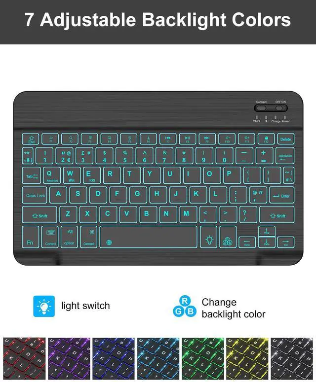 Alt view image 3 of 5 - WINCHKING Backlit Keyboard Case for iPad A16 2025 11th/10th 2022 Generation (11-inch/10.9),7-Color Backlit,Detachable Wireless Keyboard with Bulit-in Pencil Holder Multi-Angle Protective Cover(Black)
