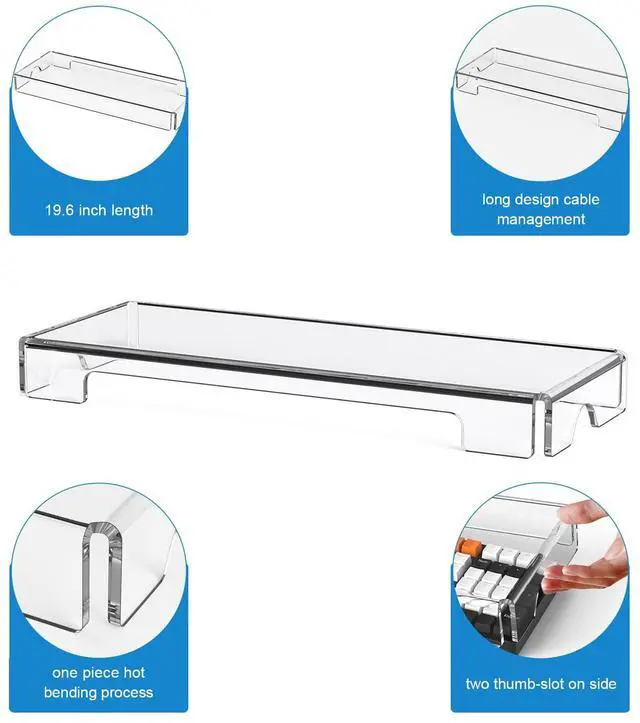 Alt view image 5 of 5 - WINFFOR Acrylic Keyboard Cover Protector - 2 Pack Mechanical Keyboard Dust Cover Computer Keyboard Cover Keyboard Protector Fits 17'' Keyboard (Crystal Clear)