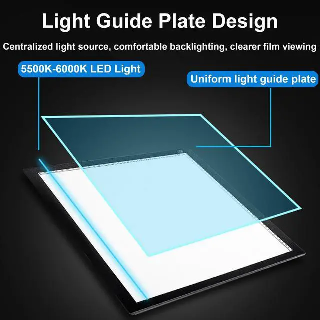 Alt view image 4 of 5 - YCCLDIPL A3 Slide Viewer |Film Negatives & Old Slides Scanning Light Box | Light Pad Backlight | Negative Viewer | Hands-Free Ultra-Thin Ultimate Brightness (Includes USB Adapter) - Black