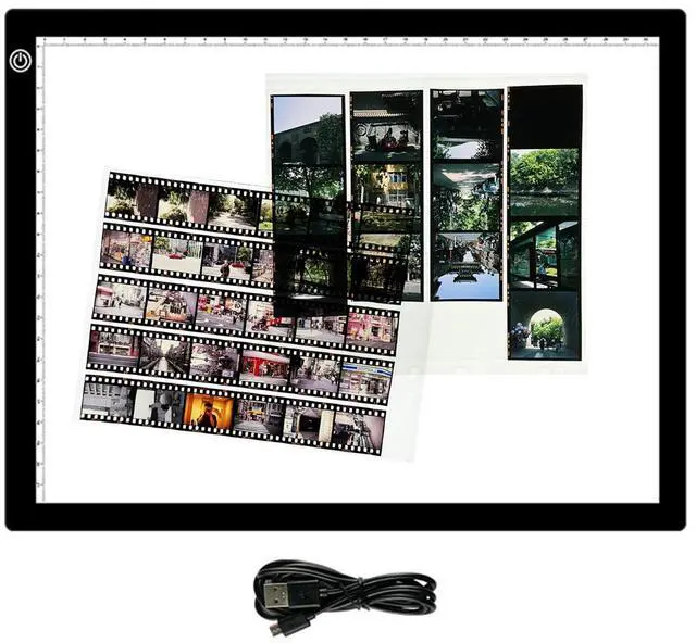 Main image of YCCLDIPL A3 Slide Viewer |Film Negatives & Old Slides Scanning Light Box | Light Pad Backlight | Negative Viewer | Hands-Free Ultra-Thin Ultimate Brightness (Includes USB Adapter) - Black