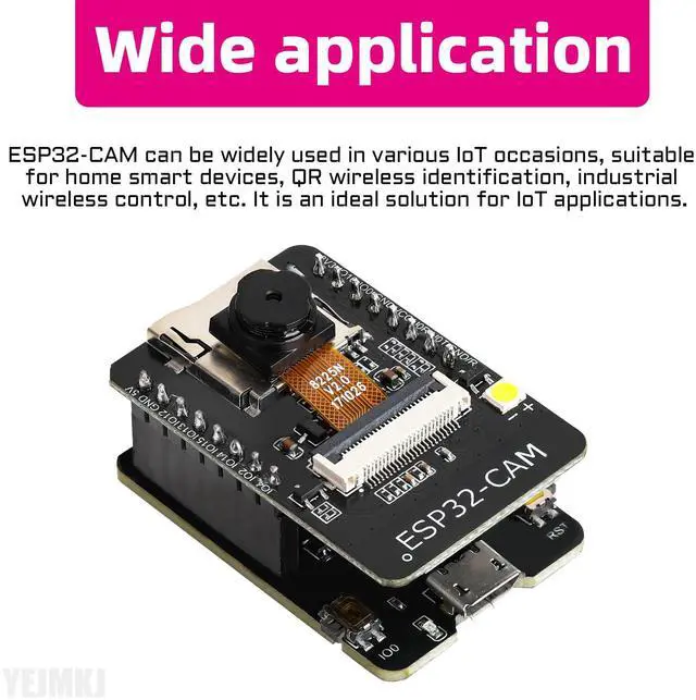 Alt view image 2 of 5 - YEJMKJ 3pcs ESP32 CAM Development Board with 8MP OV2640 Camera Module, ESP32-CAM WiFi Bluetooth Module ESP32-CAM-MB Micro USB to Serial Port with TF Card Slot for Arduino for Raspberry Pi