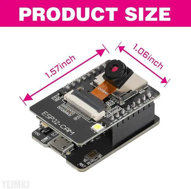 Alt view image 4 of 5 - YEJMKJ 3pcs ESP32 CAM Development Board with 8MP OV2640 Camera Module, ESP32-CAM WiFi Bluetooth Module ESP32-CAM-MB Micro USB to Serial Port with TF Card Slot for Arduino for Raspberry Pi