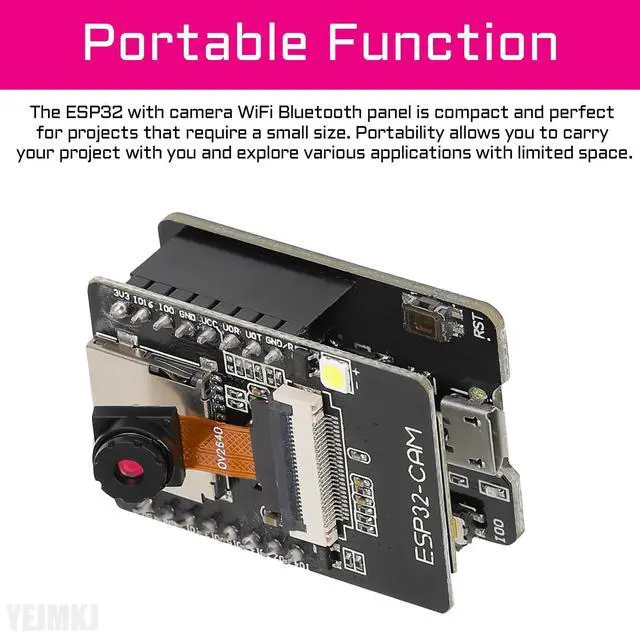 Alt view image 5 of 5 - YEJMKJ 3pcs ESP32 CAM Development Board with 8MP OV2640 Camera Module, ESP32-CAM WiFi Bluetooth Module ESP32-CAM-MB Micro USB to Serial Port with TF Card Slot for Arduino for Raspberry Pi