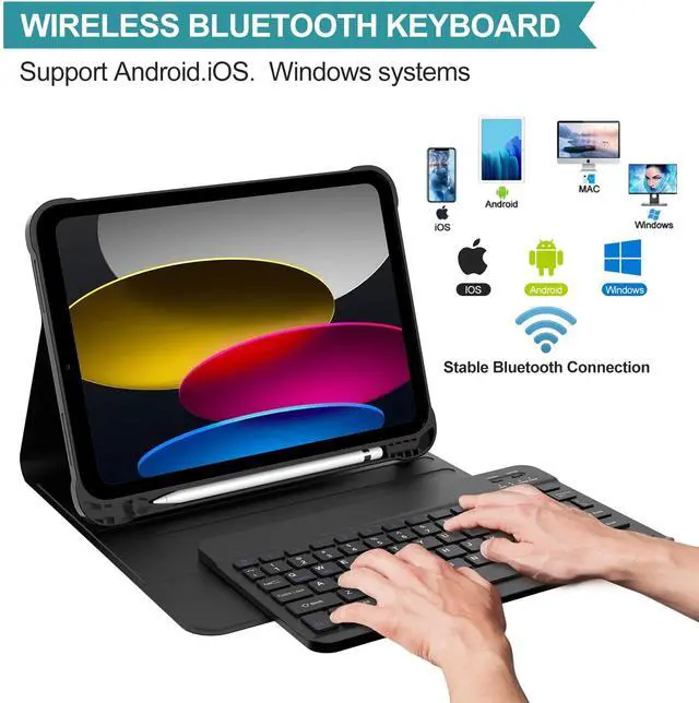 Alt view image 3 of 5 - for iPad 11th 10th Generation Case with Keyboard, Magnetic Wireless Detachable Keyboard, Auto Wake Sleep Folio Cover with Pencil Holder for iPad 11 inch A16 2025 10th Gen 10.9 inch 2022 Thin & Light